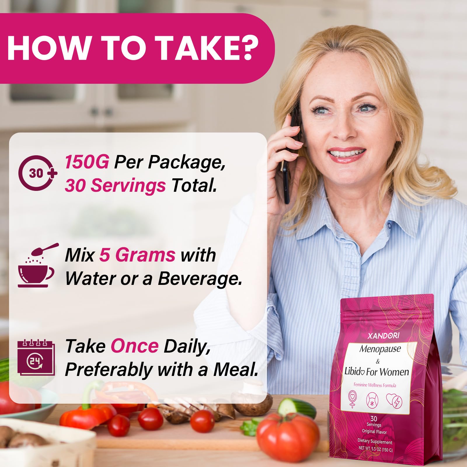 Menopause Supplements for Women, 10-in-1 Hormone Balance for Women, with Red Clover, Korean Ginseng, Shatavari - Menopause & Libisoothe Powder for Desire, Hot Flashes, Night Sweats & Mood - 5.3 Oz XandoriBuy Supplements Australia