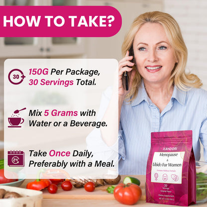 Menopause Supplements for Women, 10-in-1 Hormone Balance for Women, with Red Clover, Korean Ginseng, Shatavari - Menopause & Libisoothe Powder for Desire, Hot Flashes, Night Sweats & Mood - 5.3 Oz XandoriBuy Supplements Australia