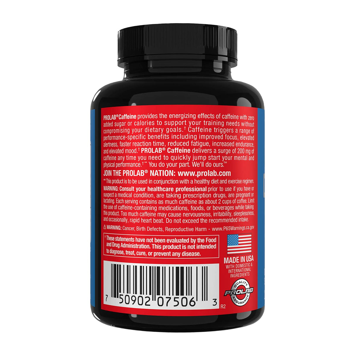 ProLab Caffeine Tablets 200mg - 200ct | Energy Support, Helps Enhance Endurance & Mental Focus, Reduce Fatigue, Pre-Workout, Extra Strength ProLabBuy Supplements Australia