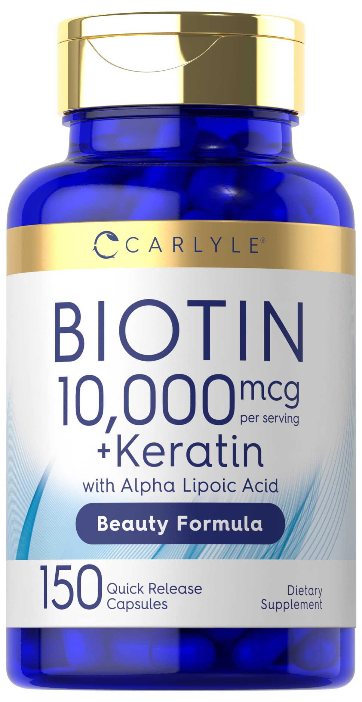 Carlyle Biotin 10000mcg | 150 Capsules | Beauty Formula with Keratin | Non-GMO, Gluten Free Supplement Carlyle buy supplements Au