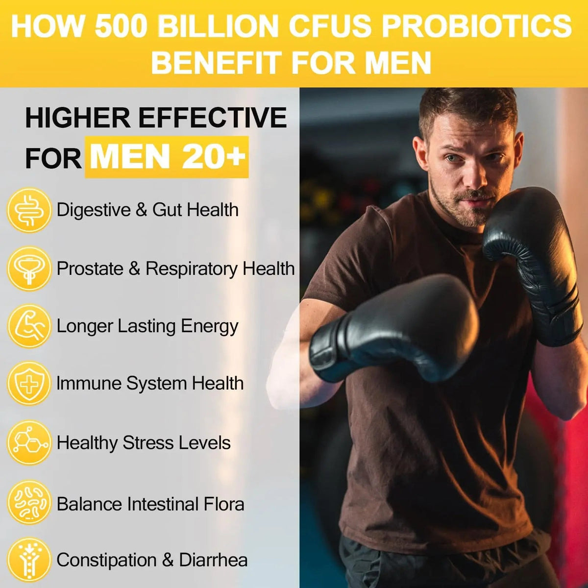 Probiotics for Men, 500 Billion CFUs & 12 Strains Mens Probiotic with Turmeric Cranberry, Goji, Gut Health for Men, for Digestive Health, Gut, Bloating & Gas, Immune, Energy Support, 120-Day Supply RSETU buy supplements Au