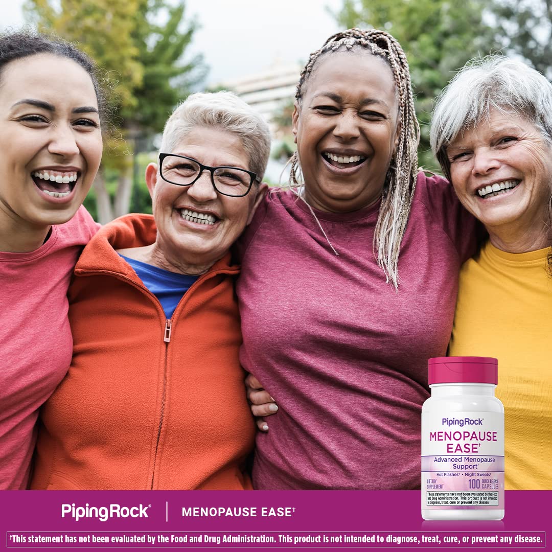 Piping Rock Menopause Ease Supplement | 100 Capsules | Advanced Support for Women | with Black Cohosh and Wild Yam | Non-GMO, Gluten Free Piping RockBuy Supplements Australia