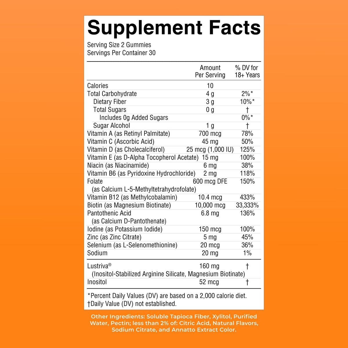 MaryRuth's Multivitamin + Hair Growth Gummies | with Lustriva® | Biotin 10000mcg | B Vitamins | Formulated for Thicker Hair, Wrinkles, Fine Line