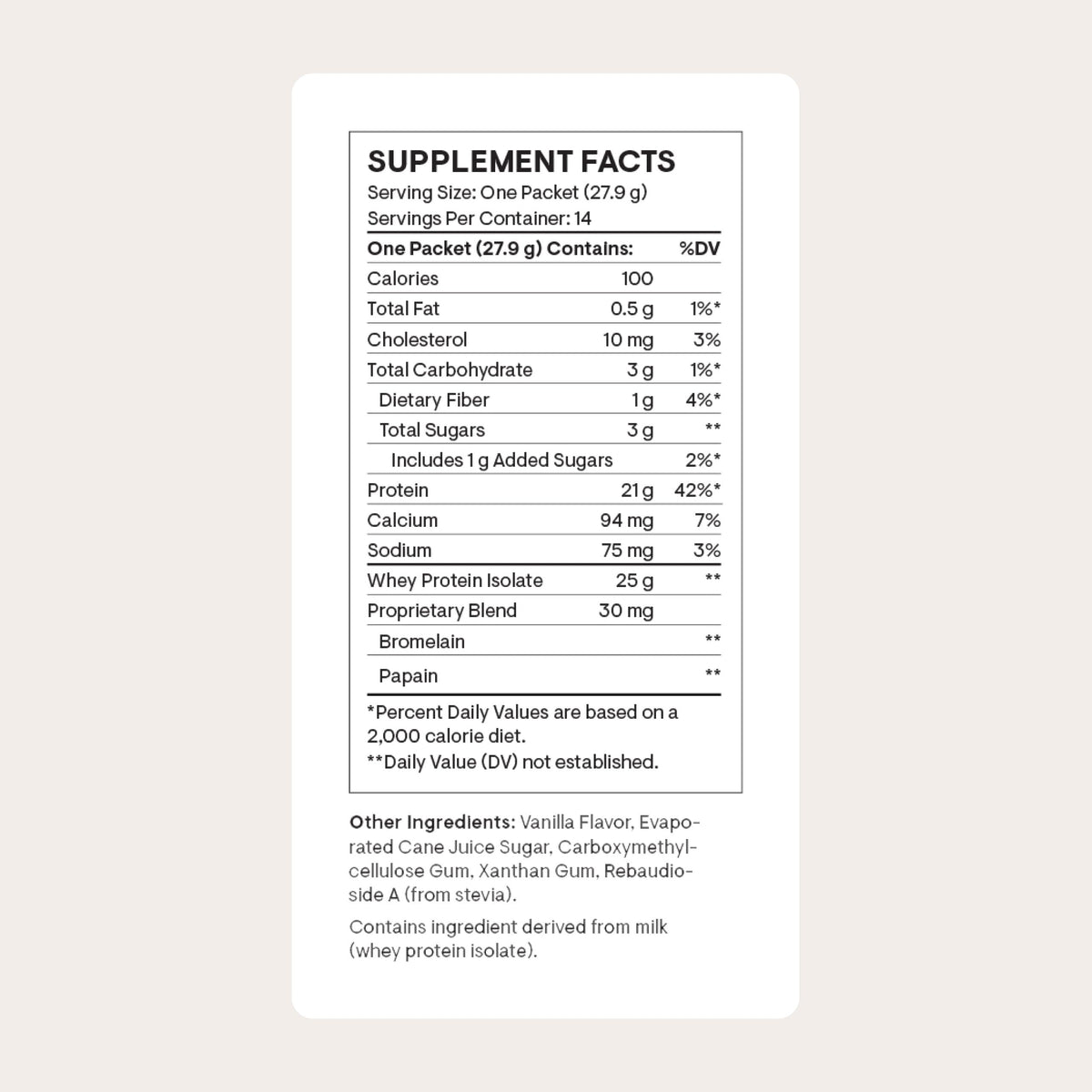 THORNE - Whey Protein Isolate - 21 Grams of Easy-to-Digest Whey Protein Powder - NSF Certified for Sport - Vanilla - 13.79 Ounces - 14 Packets THORNEBuy Supplements Australia