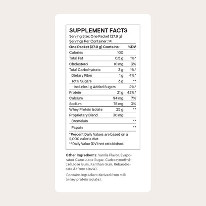 THORNE - Whey Protein Isolate - 21 Grams of Easy-to-Digest Whey Protein Powder - NSF Certified for Sport - Vanilla - 13.79 Ounces - 14 Packets THORNEBuy Supplements Australia