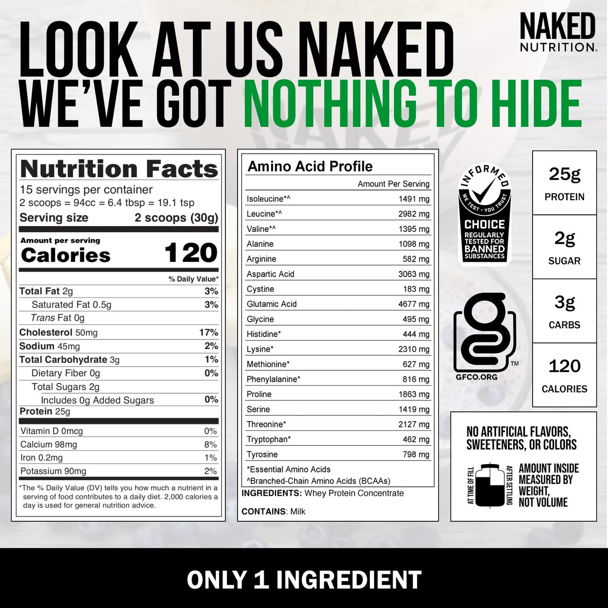 Naked Nutrition Naked Whey 1Lb - Only 1 Ingredient, Grass Fed Whey Protein Powder Naked NutritionBuy Supplements Australia