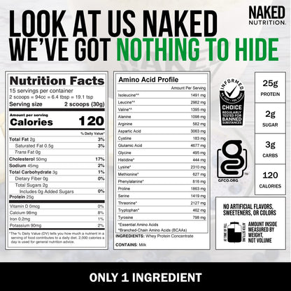 Naked Nutrition Naked Whey 1Lb - Only 1 Ingredient, Grass Fed Whey Protein Powder Naked NutritionBuy Supplements Australia