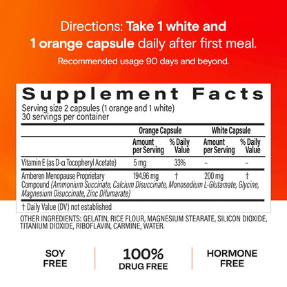 Amberen Menopause Supplement for Women, 60 Capsules, Clinically Proven, Helps Support Hormone Balance, Helps Relieve 12 Menopause Symptoms: Hot Flashes, Night Sweats, Mood Swings and More AmberenBuy Supplements Australia