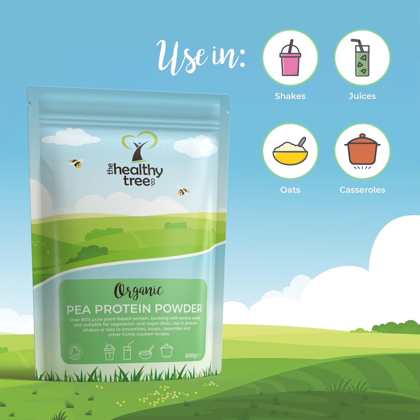 Organic Pea Protein Powder - European Vegan Protein Powder by TheHealthyTree Company TheHealthyTree CompanyBuy Supplements Australia