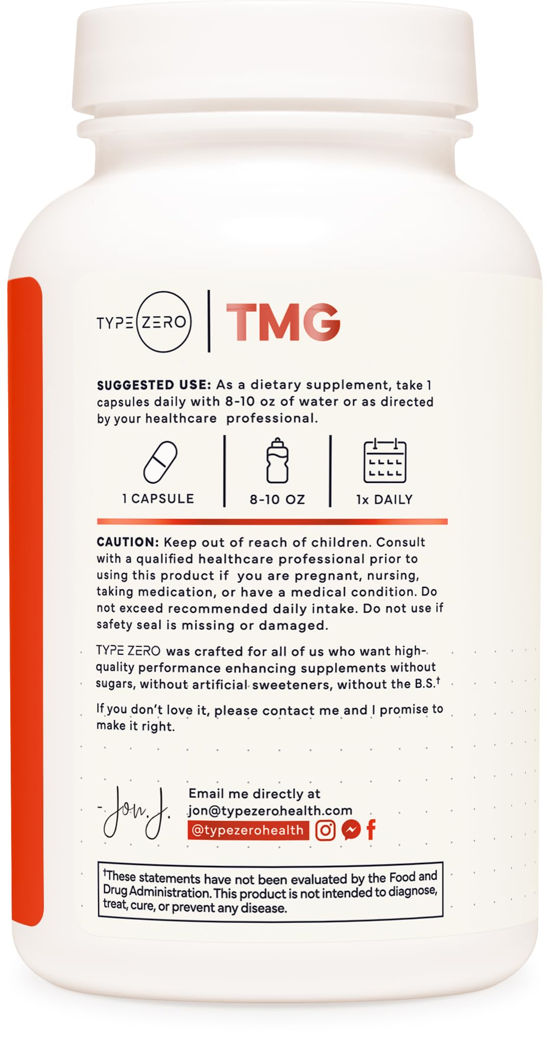 Type Zero Clean TMG Trimethylglycine Capsules (120 Servings) - Non GMO, Gluten Free Type ZeroBuy Supplements Australia