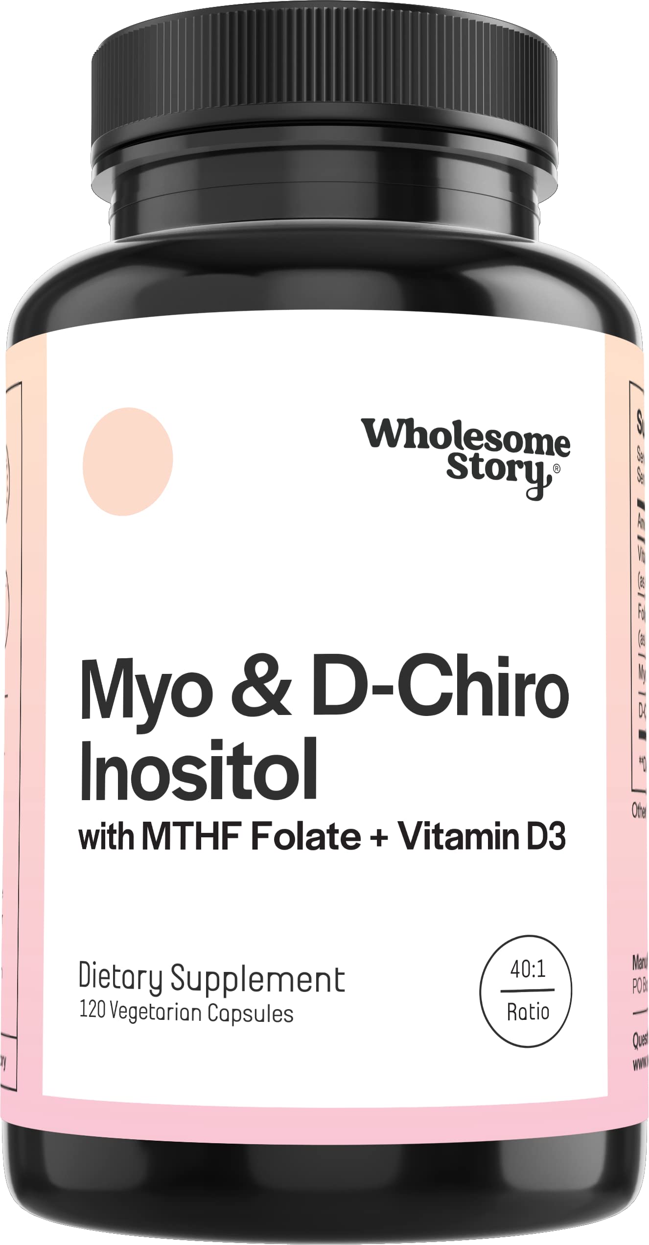 Myo-Inositol & D-Chiro Inositol Capsules with MTHF, Folate, Vitamin D| Support for Ovarian Function, Hormone Balance, & Homocysteine Levels | Fertility Supplements for Women | 40:1 Ratio Wholesome StoryBuy Supplements Australia
