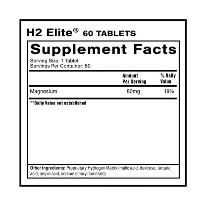 Quicksilver Scientific H2 Elite - Molecular Hydrogen for Energy + Metabolism Support, Water Tablets Perfect for Open Containers - Magnesium Malate Drink Additive (60 Molecular Hydrogen Tablets) Quicksilver ScientificBuy Supplements Australia