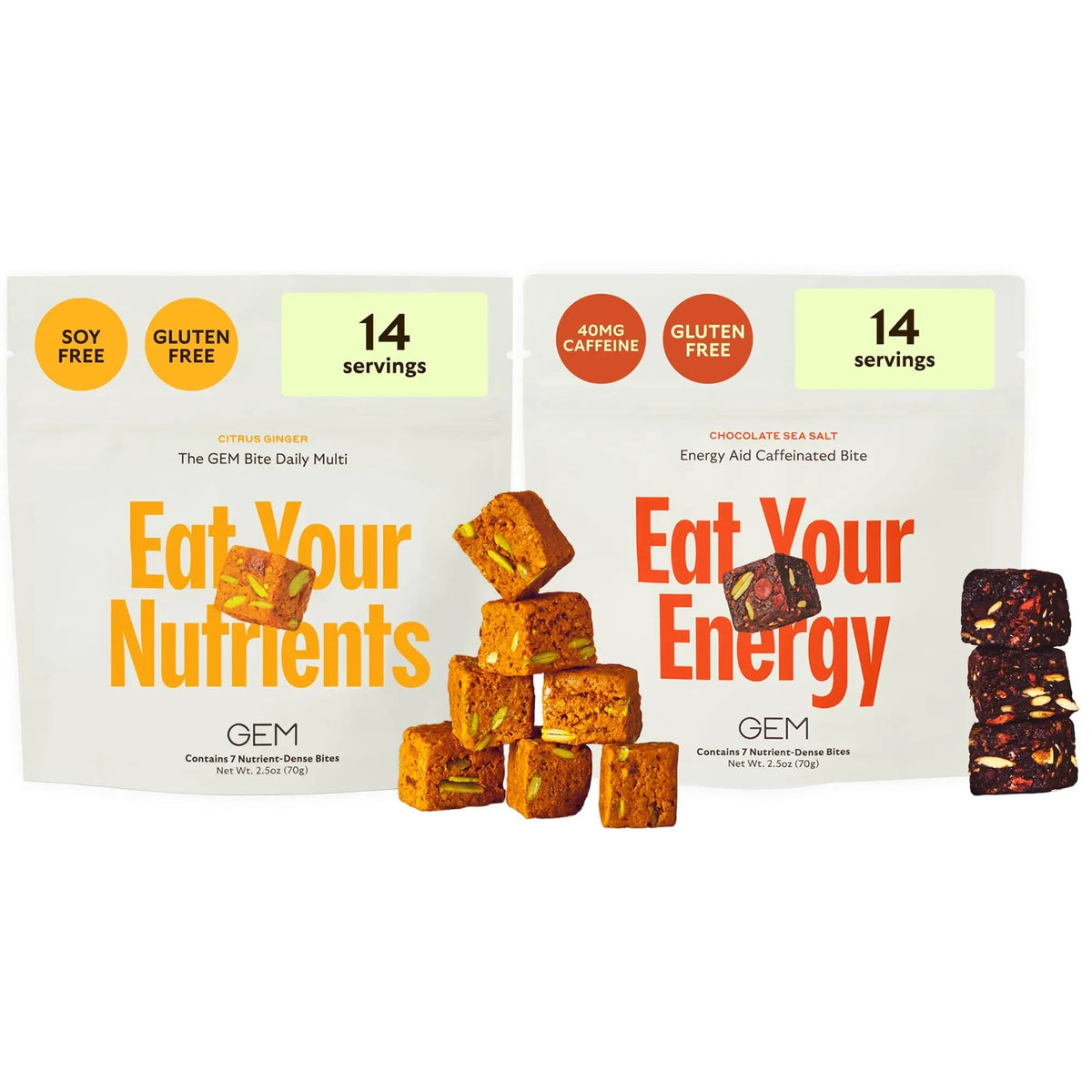 GEM Daily Superfood and Energy Support for Women & Men, Natural Whole Foods with Essential 20+ Whole-Food Vitamins, Minerals GEM
