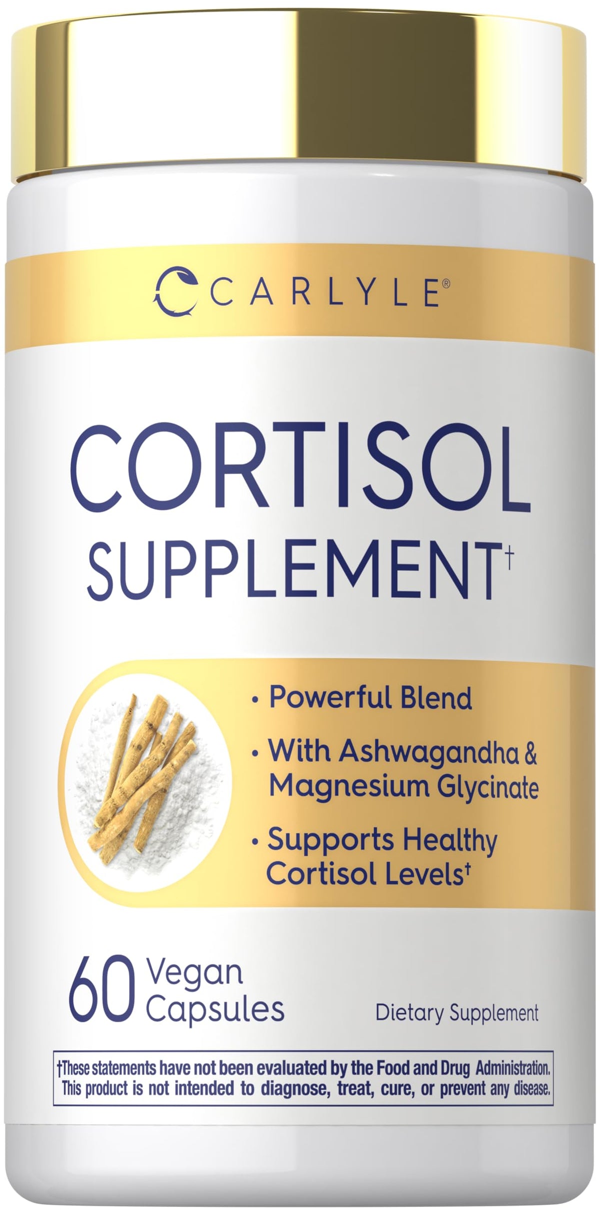 Carlyle Cortisol Supplement | 60 Vegan Capsules | Ashwagandha & Magnesium Complex | Non-GMO, Gluten Free CarlyleBuy Supplements Australia
