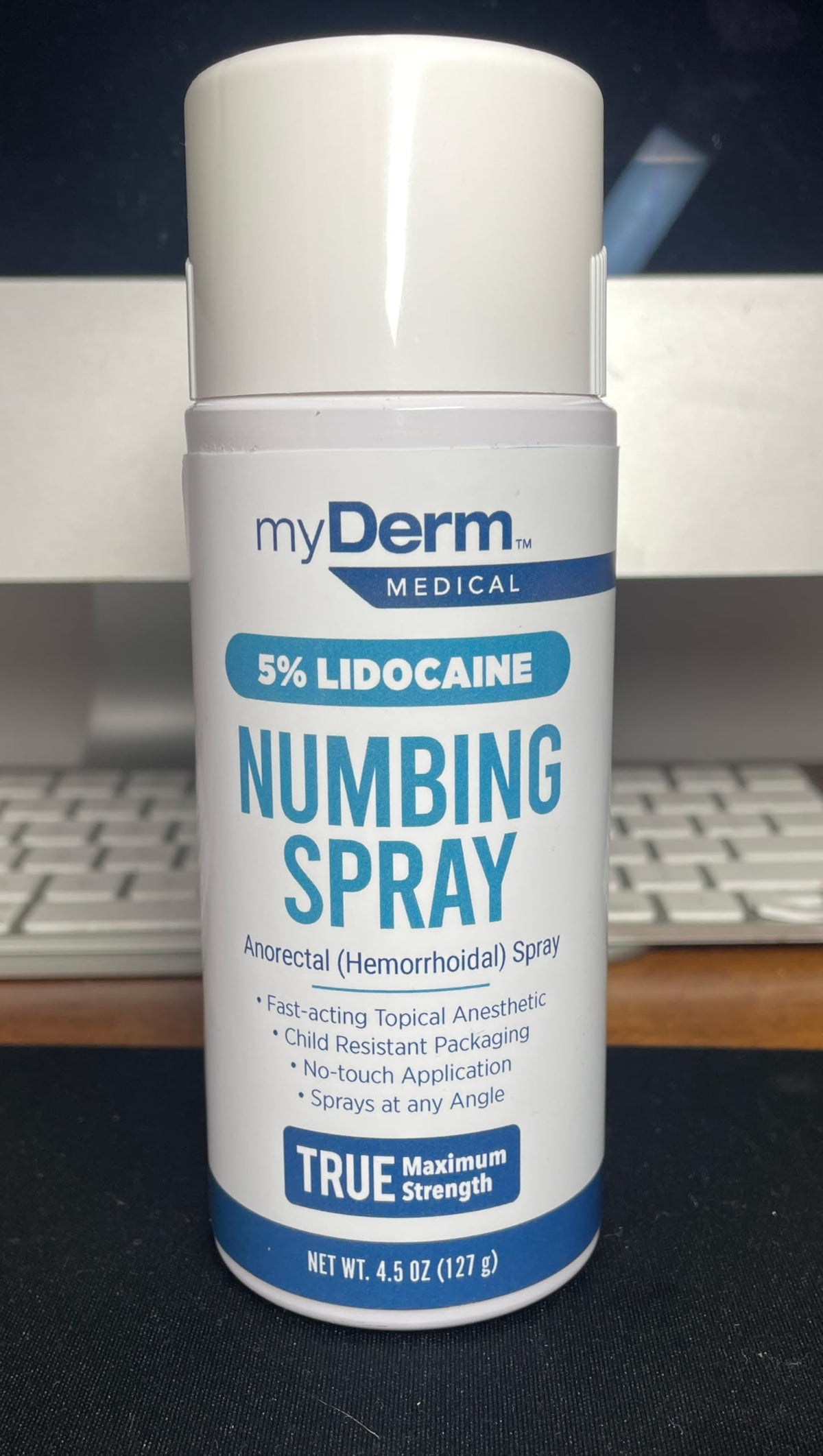 Myderm Medical Numbing Spray - 4.5oz - Maximum Strength 5% Lidocaine with Phenylephrine HCl and Witch Hazel - Fast-Acting Reliever with A Touch-Free Application - First Aid Supplies - Made in USA MydermBuy Supplements Australia