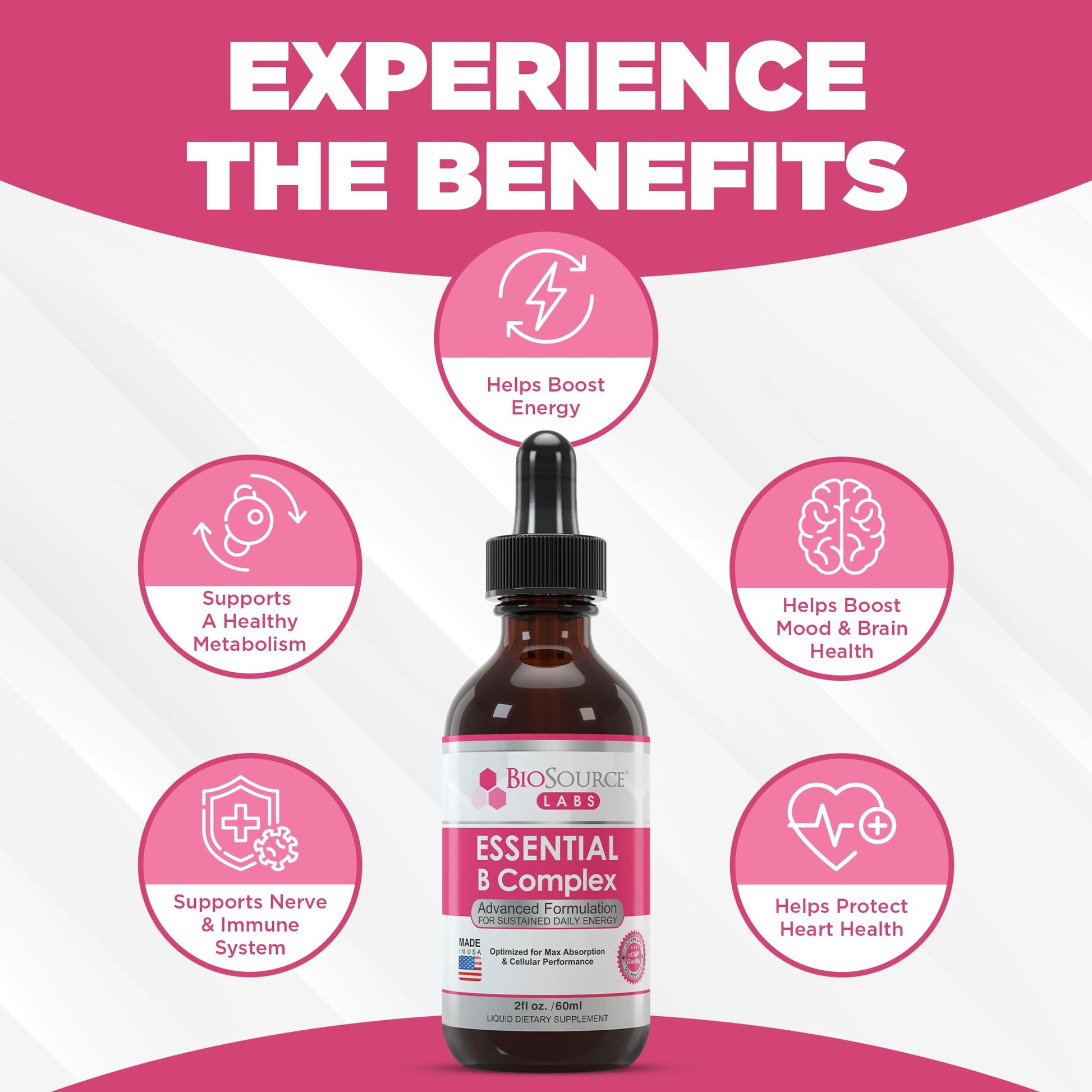 BioSource Labs Essential B Complex - Daily Vegan Vitamin B-Complex Sublingual Liquid BioSource LabsBuy Supplements Australia