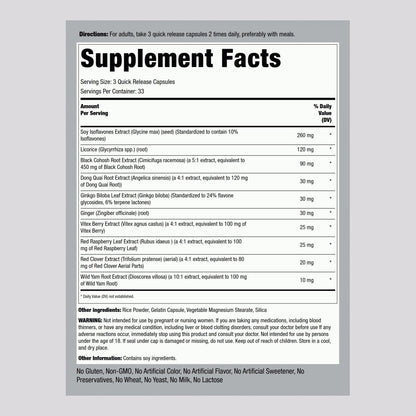 Piping Rock Menopause Ease Supplement | 100 Capsules | Advanced Support for Women | with Black Cohosh and Wild Yam | Non-GMO, Gluten Free Piping RockBuy Supplements Australia