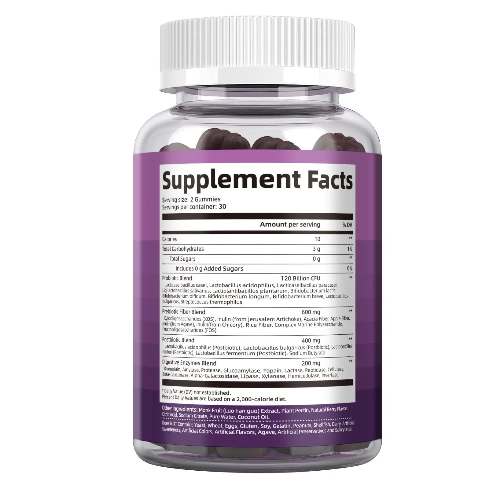 Migcopat Pre Post Probiotics Gummies, 5 in 1 Probiotic Prebiotic Postbiotic Digestive Enzymes with Fiber, 120 Billion CFU Probiotics Complete Gut Support, Sugar Free, Vegan, BlackBerry Flavor, 60 Cts MigcopatBuy Supplements Australia