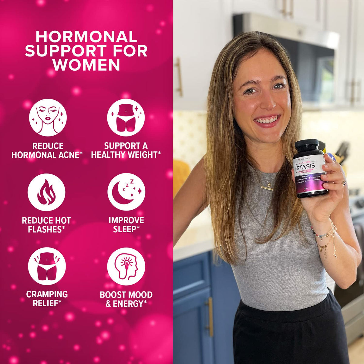 Myo-Inositol D-Chiro Women's Hormone Balance Supplement - 40:1 Myo-Inositol & D-ChiroInositol Blend with DIM for Hormone Balance for Women - Health Vitamins for Skin, Energy, & Cycle Support (1 Month) VitauthorityBuy Supplements Australia