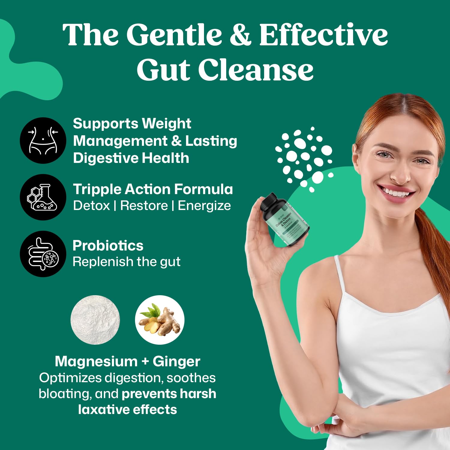 ColonBroom 15 Day Colon Cleanse & Detox Cleanse for Weight Management with Probiotics & Magnesium | Reduce Bloating & Boost Metabolism & Digestion - Effective Gut Cleanser Detox (2 Bottles) ColonBroomBuy Supplements Australia