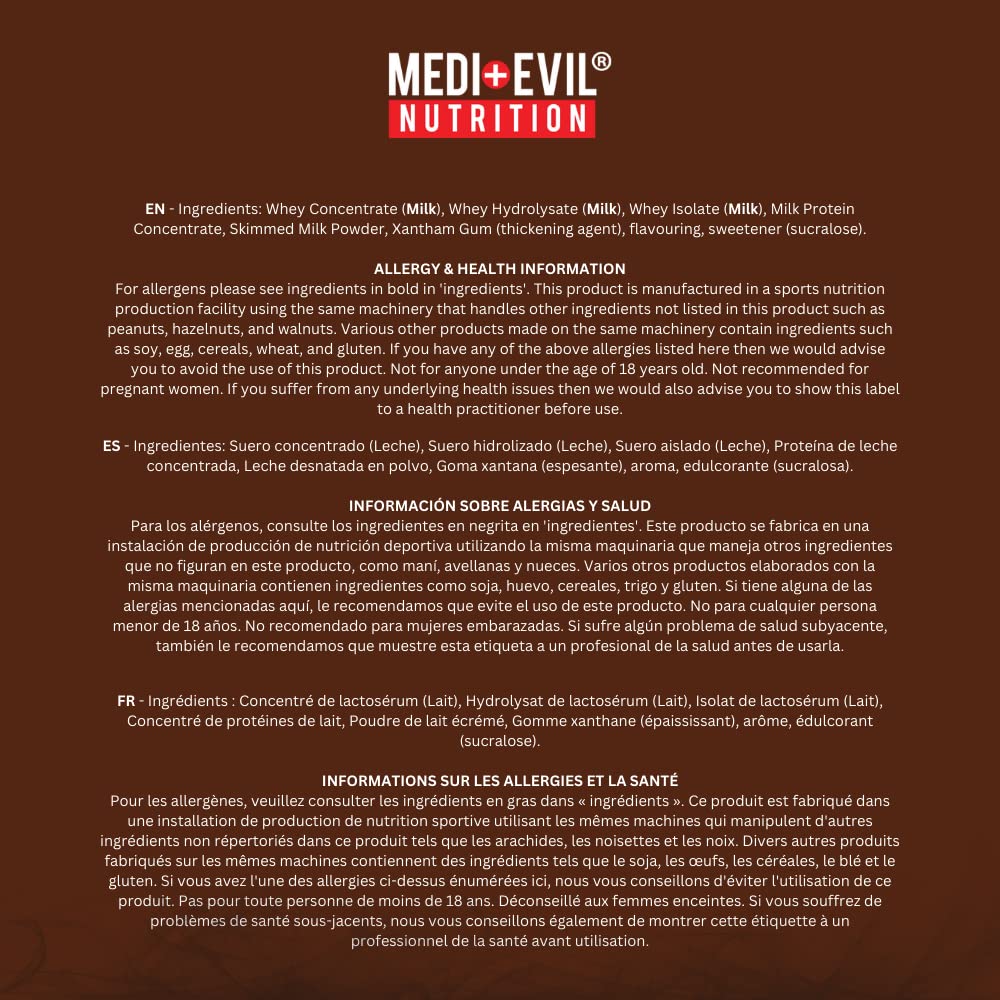 Medi-Evil Nutrition Whey Dynamic Protein, Triple Chocolate Flavour, 600g, 20 Servings Medi-EvilBuy Supplements Australia