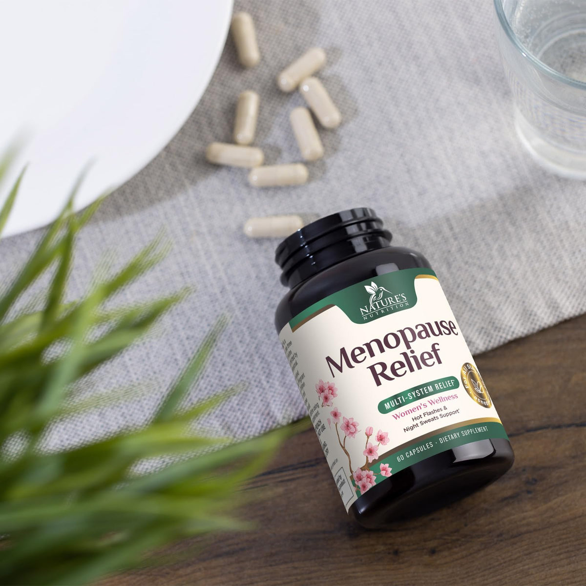 Menopause Supplement for Women - Natural Menopause Relief Support for Mild Hot Flashes & Night Sweats - Best Probiotics for Women, Dong Quai, Black Cohosh, Ashwagandha - Bottled in USA - 60 Capsules Nature's NutritionBuy Supplements Australia