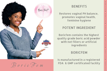 N'More Boric Acid Vaginal Suppositories- 100% Pure - Made in USA- Boricfem Vaginal Health Supplement N'MoreBuy Supplements Australia