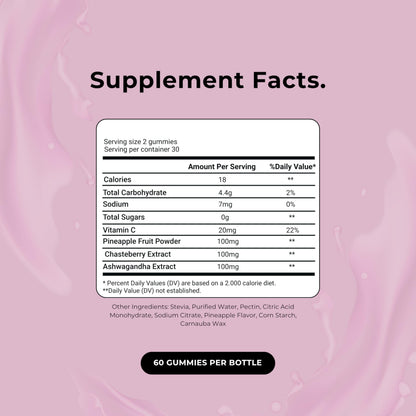 Up&Down Supplements Premium Feminine Balance Gummies for Women | PMS Relief, Mood & Cycle Support | Pineapple + Vitamin C | Ashwagandha & Chasteberry | Vegan, Non-GMO, Gluten Free | 60 Gummies Up&Down SupplementsBuy Supplements Australia