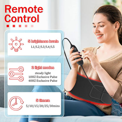 Red Light Therapy Belt Near-Infrared-Light Therapy Wrap for Body Wearable Large Pad for Waist Back Shoulder with Timer Controller AptoyuBuy Supplements Australia