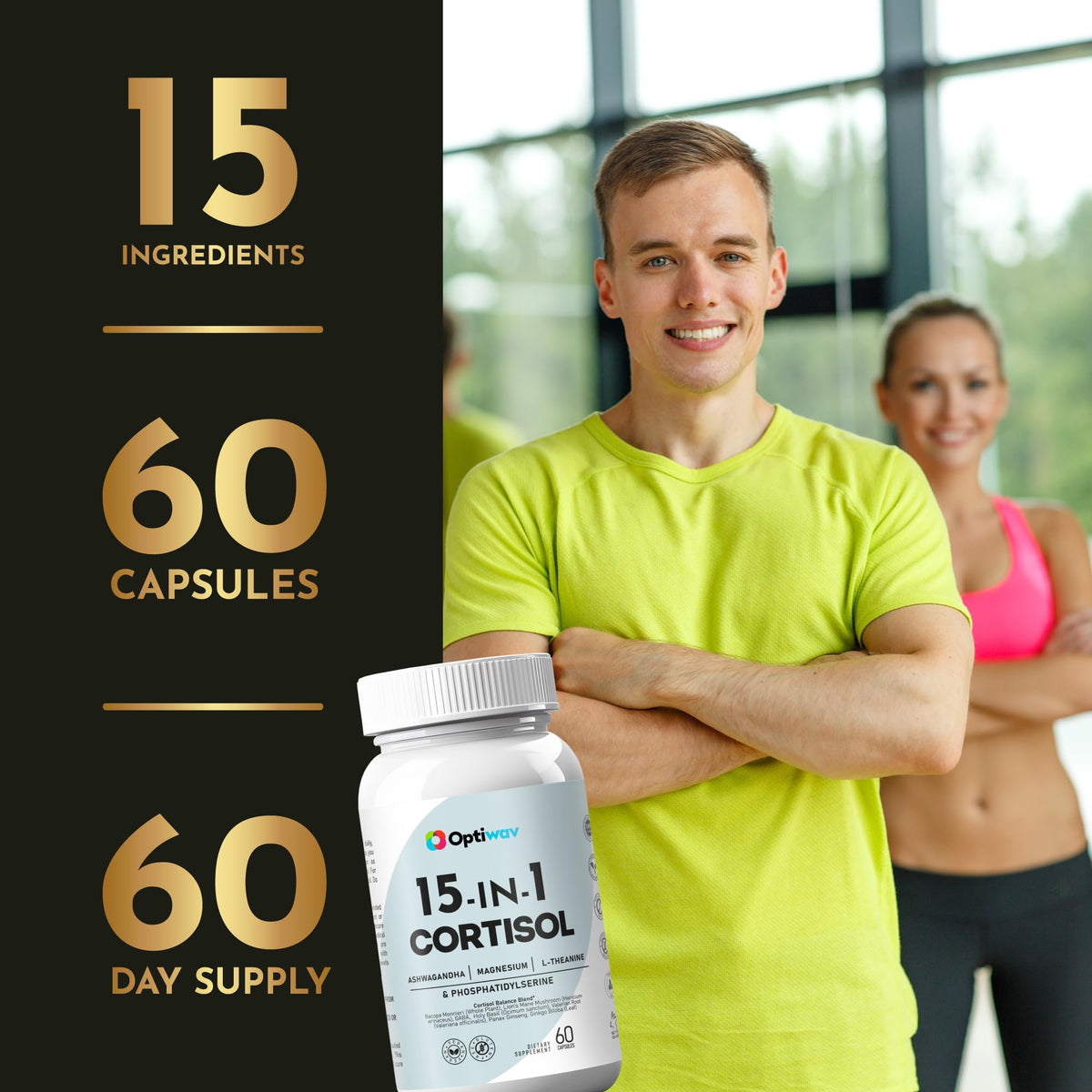 Optiwav Cortisol Detox Supplement for Women Men - Control & Lowering High Cortisol Level - Balance Calm Stress Relief Cleanse Adrenal Health Support - Magnesium Ashwagandha Cortisol Blocker Reducer OptiwavBuy Supplements Australia