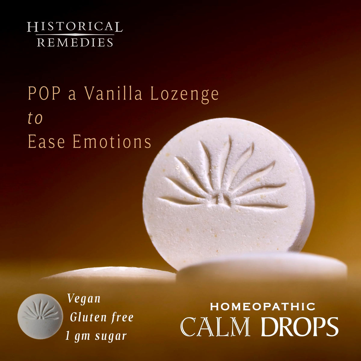 Historical Remedies Calm Drops Homeopathic Lozenges (6 Pack)| Natural Care for Emotional Relief, Vegan & Gluten-Free Organic Vanilla Flavor Drops to Promote Relaxation and a Sense of Calm Historical Remedies buy supplements Au
