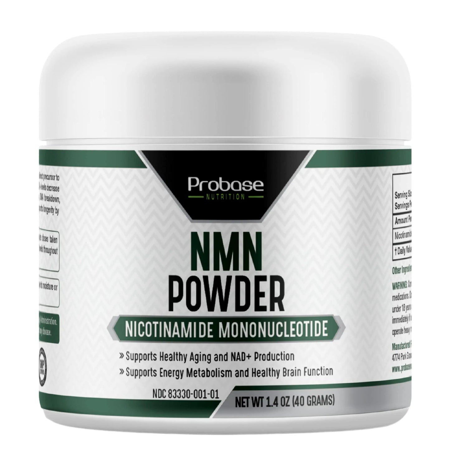 Probase Nutrition Longevity Pure NMN Powder 40 Grams - Ultra-Pure, Fully Stabilized, Pharmaceutical Grade NMN to Boost NAD+, Nicotinamide Mononucleotide Powder Supplement Probase NutritionBuy Supplements Australia