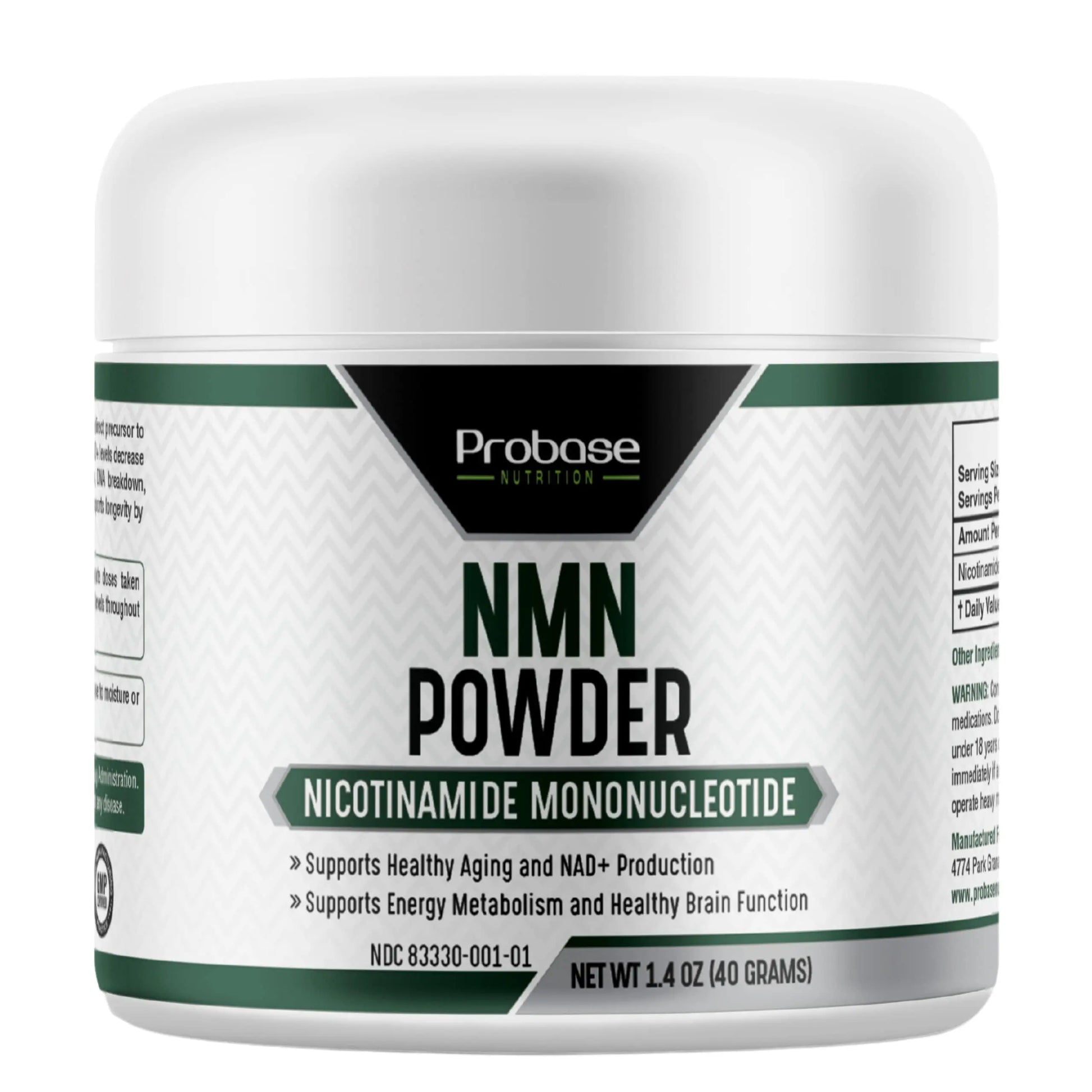 Probase Nutrition Longevity Pure NMN Powder 40 Grams - Ultra-Pure, Fully Stabilized, Pharmaceutical Grade NMN to Boost NAD+, Nicotinamide Mononucleotide Powder Supplement Probase NutritionBuy Supplements Australia