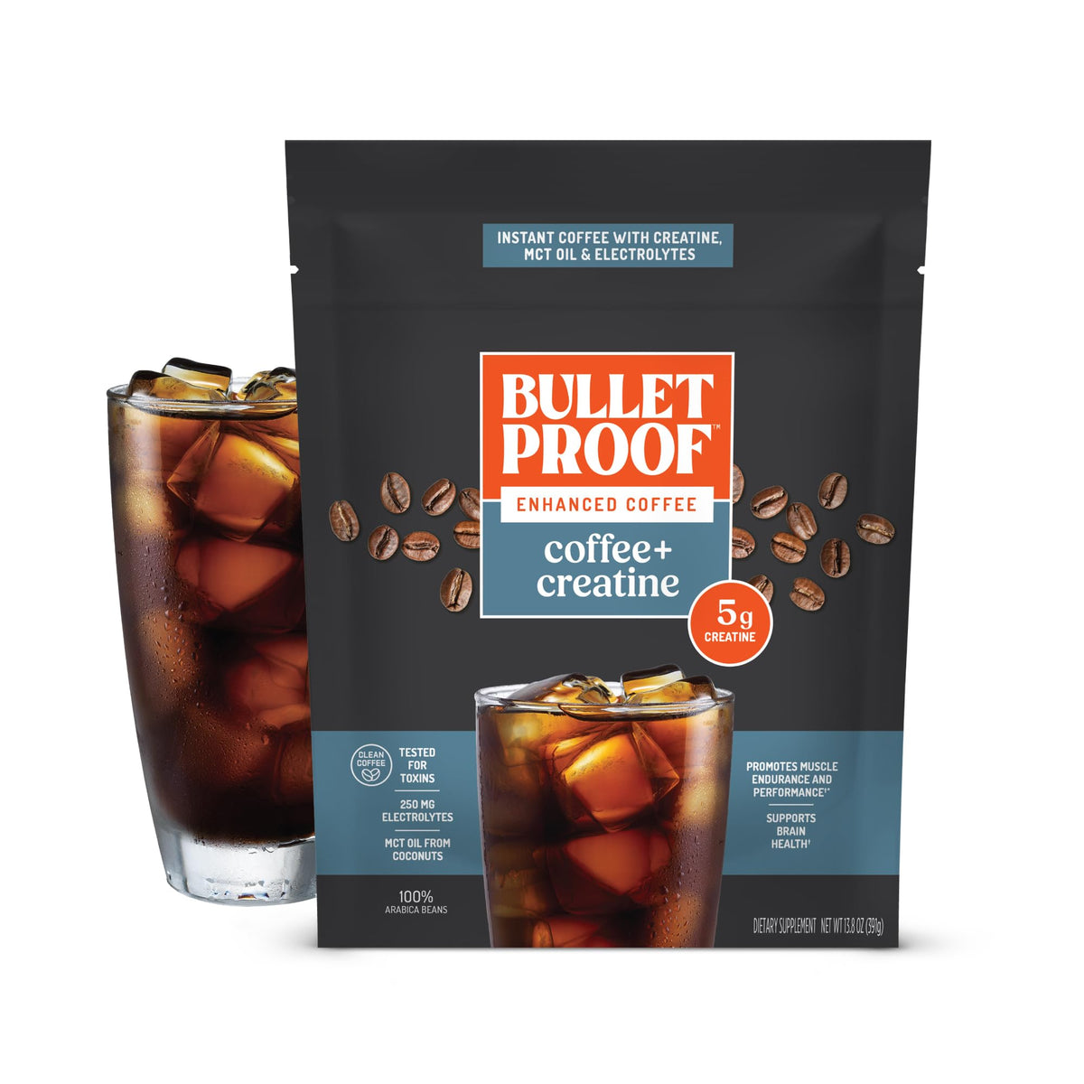 Bulletproof Coffee + Creatine Instant Coffee, 5g Micronized Creatine Monohydrate with Electrolytes & MCT Oil, Clean Toxin-Tested Beans, Energy & Performance Support, 38 Servings BulletproofBuy Supplements Australia