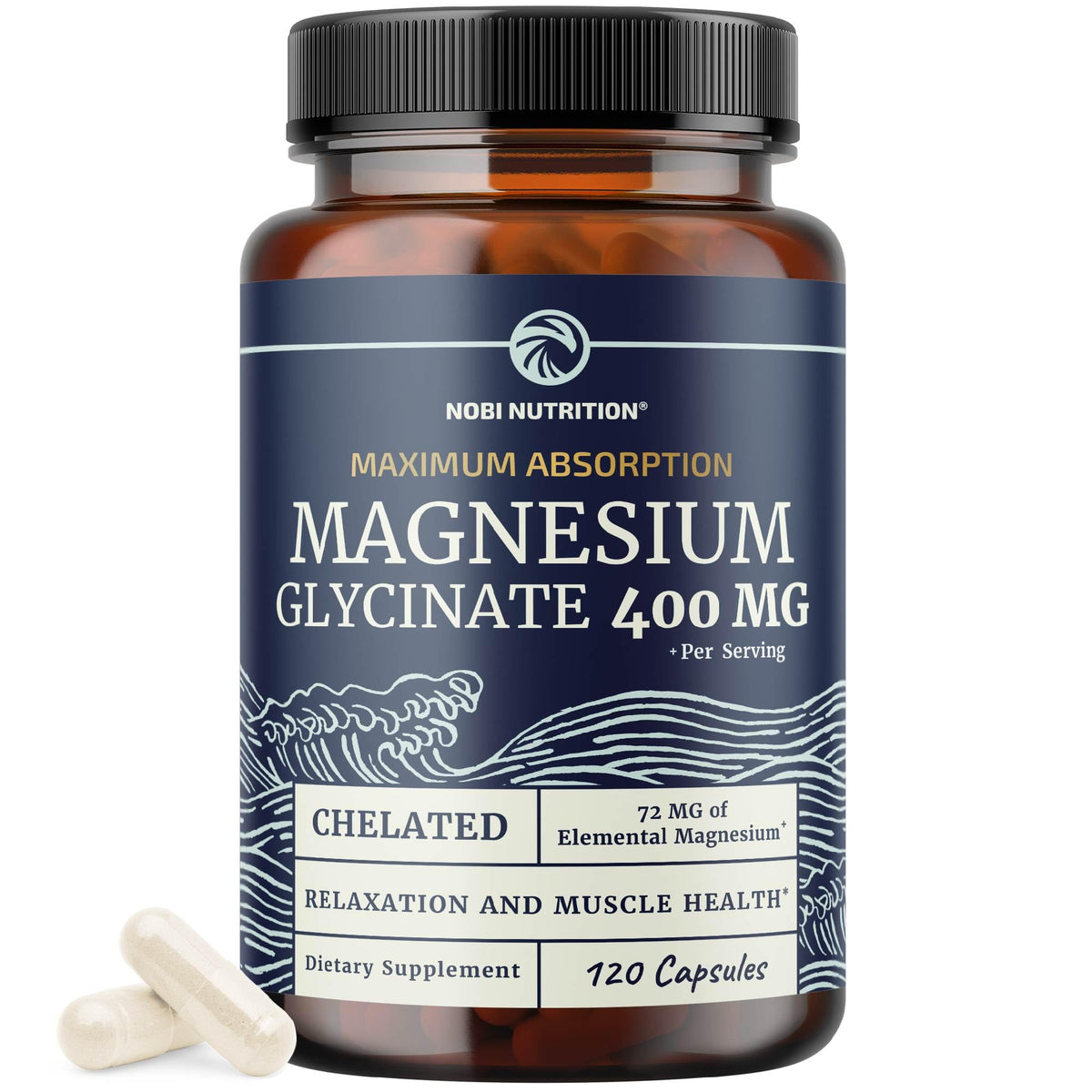 Magnesium Glycinate 400mg | High Absorption Formula for Sleep, Calm, Muscle Relaxation, Heart, Bone & Nerve Support for Women & Men | Chelated Magnesium Glycinate Supplement | 120 Ct (2 Month Supply) Nobi NutritionBuy Supplements Australia