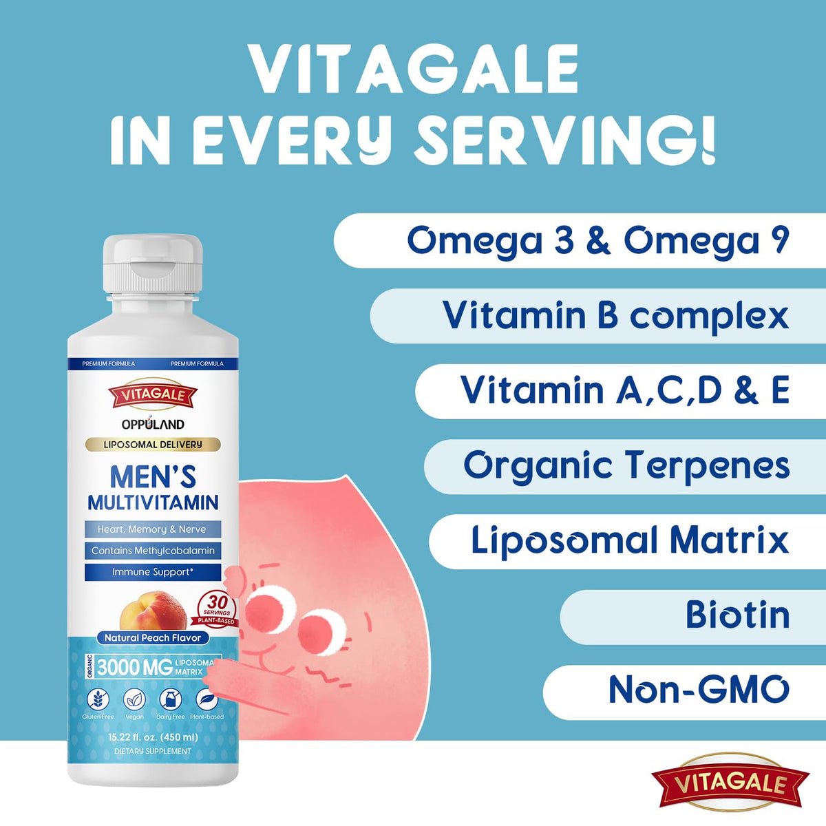 oppuland - Men's Multivitamin - Liquid Supplement - Liposomal Delivery - Daily Multi Vitamin with Biotin B Complex Omega-3 - Hair & Nail Support Vitamin oppulandBuy Supplements Australia