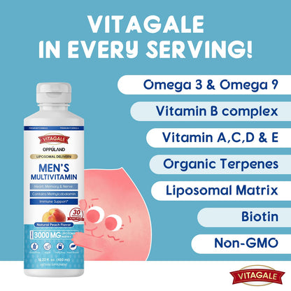 oppuland - Men's Multivitamin - Liquid Supplement - Liposomal Delivery - Daily Multi Vitamin with Biotin B Complex Omega-3 - Hair & Nail Support Vitamin oppulandBuy Supplements Australia