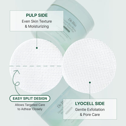 Dr.Bio Green Rice Biome Toner Pad (5.54oz/60 Pads) with Probiotic, Exfoliating, Remove Blackheads & Whiteheads, Radiant Skin, Dual-Sided Pad for Sensitive Skin, Fragrance-Free, Vegan Korean Skincare Dr.Bio buy supplements Au