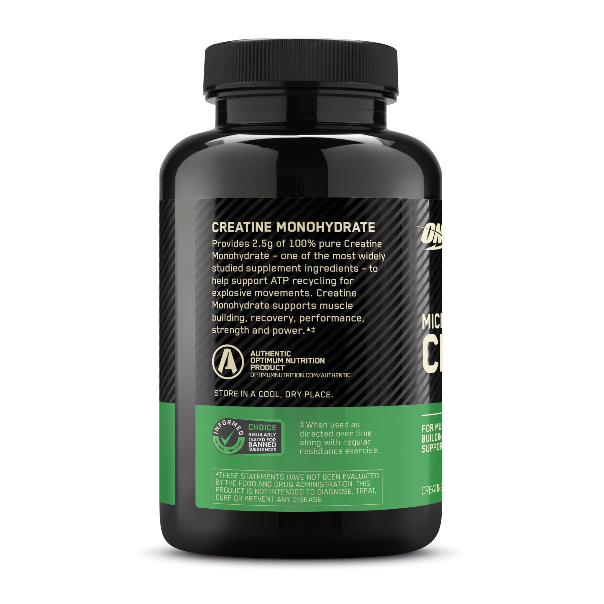 Optimum Nutrition Micronized Creatine Monohydrate Capsules, Keto Friendly, 2500mg, 100 Capsules Optimum NutritionBuy Supplements Australia