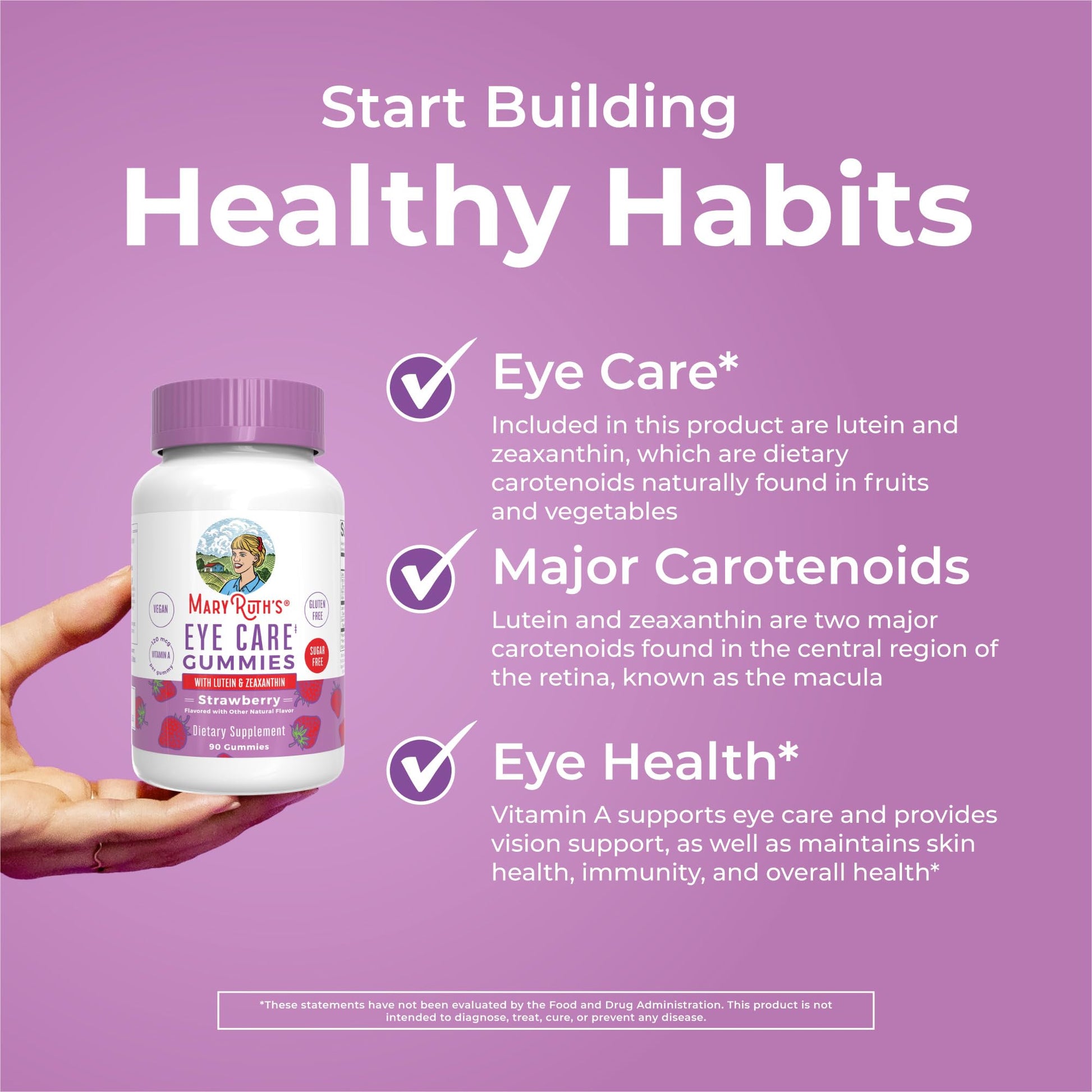 MaryRuth Organics Eye Care Gummies | Eye Health Vitamins for Adults and Kids | Lutein and Zeaxanthin Supplements | for Eyes | Vegan | Non-GMO | Gluten Free | 90 Count MARYRUTH'SBuy Supplements Australia