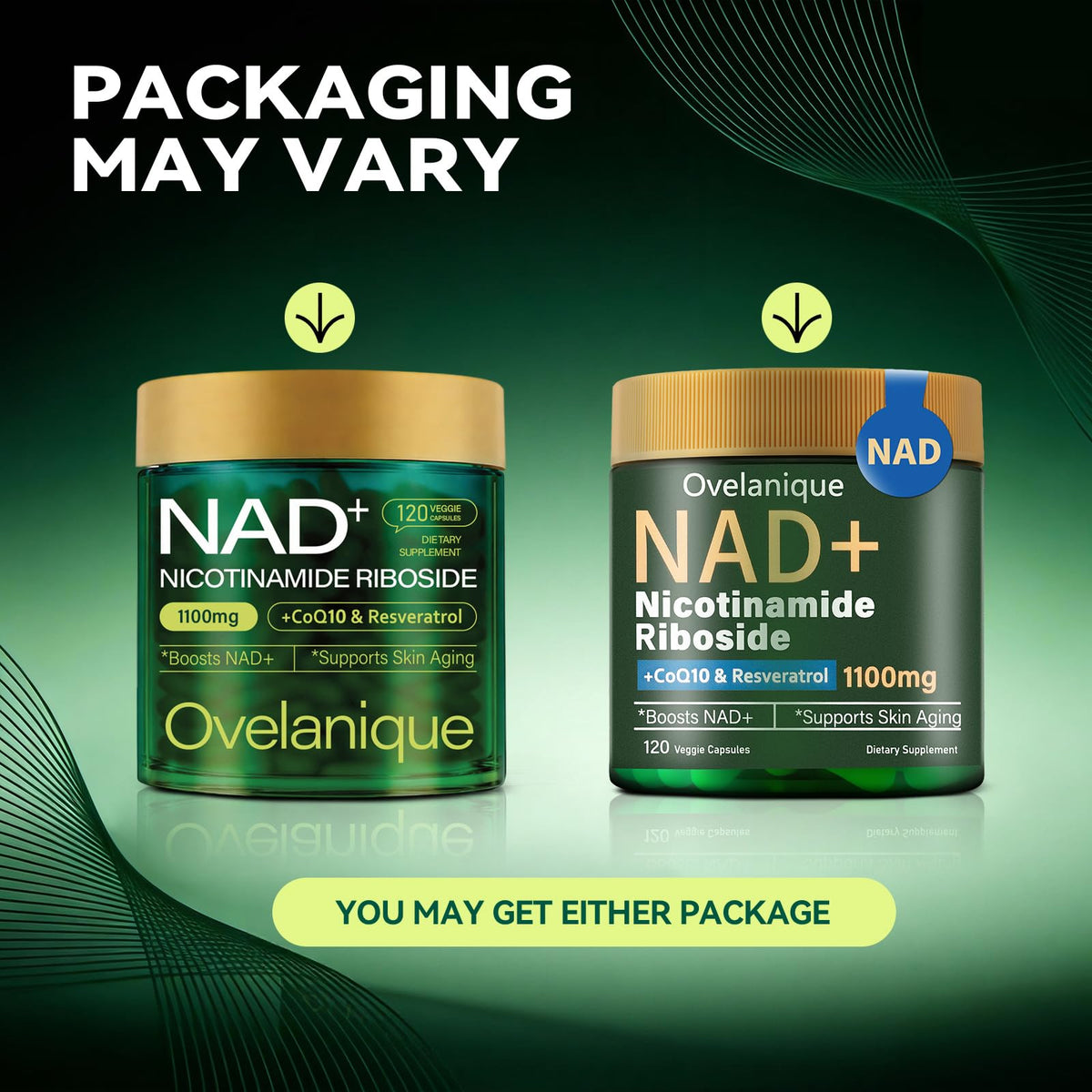 Ovelanique NAD Supplement with Nicotinamide Riboside & Resveratrol |NMNH Supplement Alternative| NAD+ Complex with Quercetin Phytosome & CoQ10 | Liposomal Delivery,120 Capsules(Packaging May Vary) OvelaniqueBuy Supplements Australia
