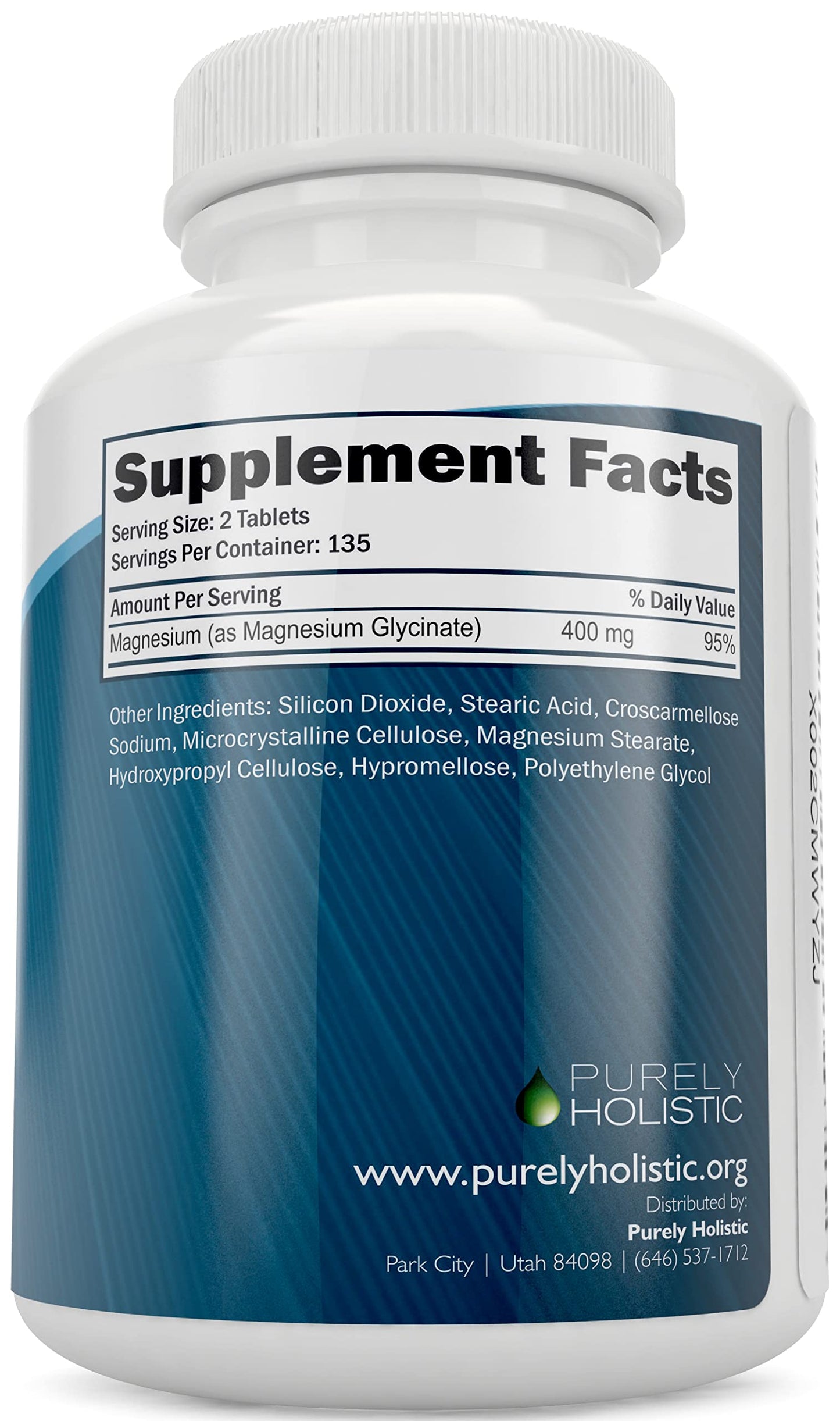 Magnesium Glycinate 400mg - 270 Magnesium Tablets (not Capsules) - 400 mg Elemental Magnesium - Highly Bioavailable - Vegan and Vegetarian - for Improved Sleep, Stress Relief & Cramp Defense Purely HolisticBuy Supplements Australia