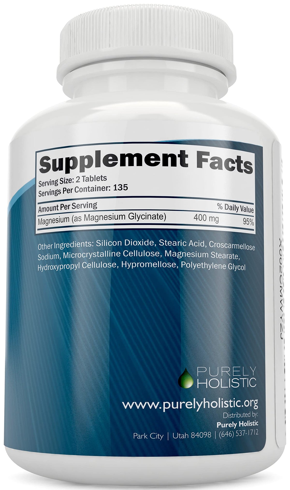 Magnesium Glycinate 400mg - 270 Magnesium Tablets (not Capsules) - 400 mg Elemental Magnesium - Highly Bioavailable - Vegan and Vegetarian - for Improved Sleep, Stress Relief & Cramp Defense Purely HolisticBuy Supplements Australia