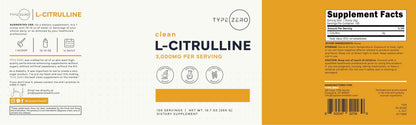 Type Zero L-Citrulline Base Powder, 3,000mg Per Serving - 100 Servings Type ZeroBuy Supplements Australia