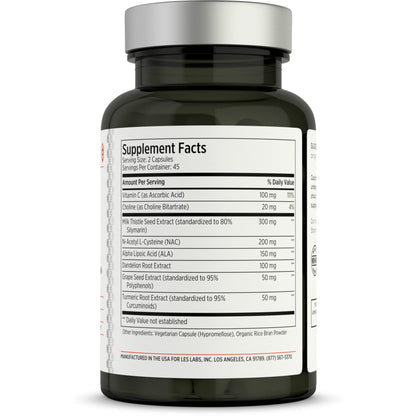 LES Labs Liver Support – Promotes Healthy Liver Function, Glutathione Production & Detoxification – Milk Thistle, NAC, ALA & Dandelion Extracts – Non-GMO Supplement – 90 Capsules LES Labs buy supplements Au