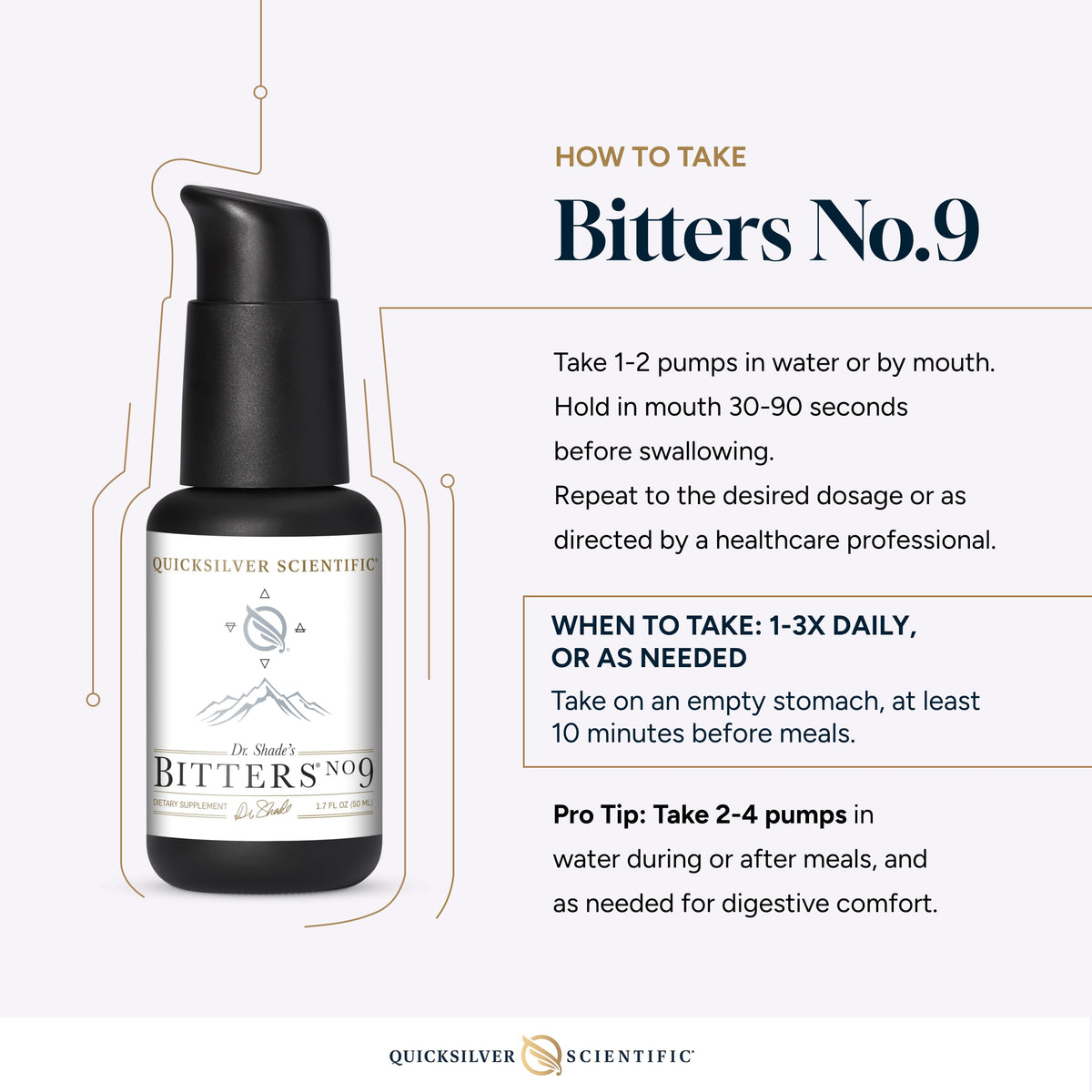 Quicksilver Scientific Dr. Shade's Bitters No. 9 - for Digestion - Fast Acting Liposomal Digestive Bitters with Milk Thistle, Burdock Root & Juniper Essential Oil - Digestive Support (50ml) Quicksilver ScientificBuy Supplements Australia
