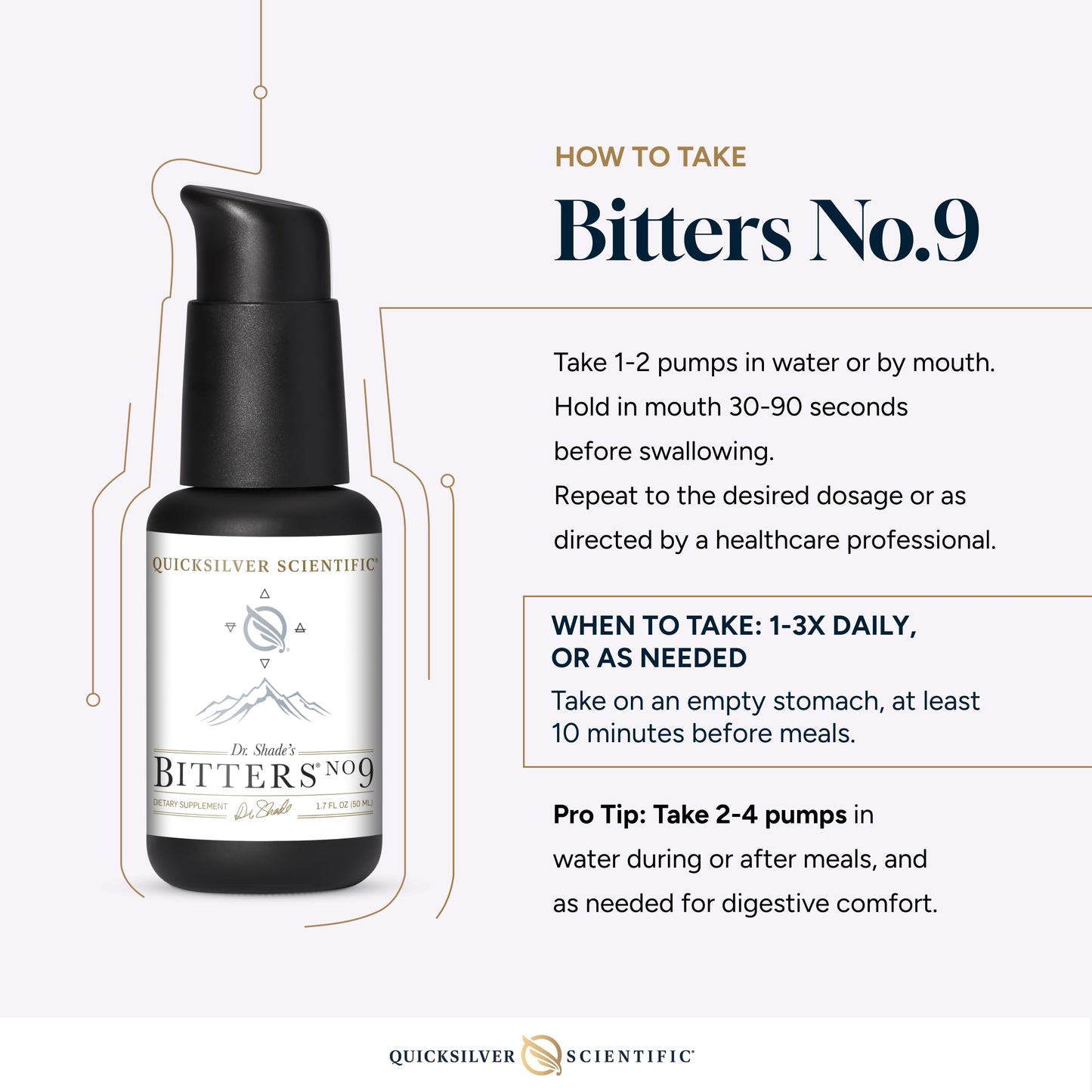 Quicksilver Scientific Dr. Shade's Bitters No. 9 - for Digestion - Fast Acting Liposomal Digestive Bitters with Milk Thistle, Burdock Root & Juniper Essential Oil - Digestive Support (50ml) Quicksilver ScientificBuy Supplements Australia