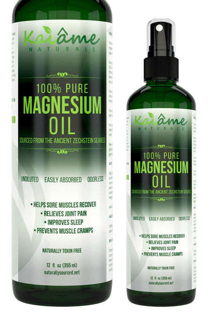 Kaiame Naturals Magnesium Oil Spray, Large 12 oz, Undiluted, Pure and Organic, Sourced from Ancient Zechstein Seabed Kaiame NaturalsBuy Supplements Australia