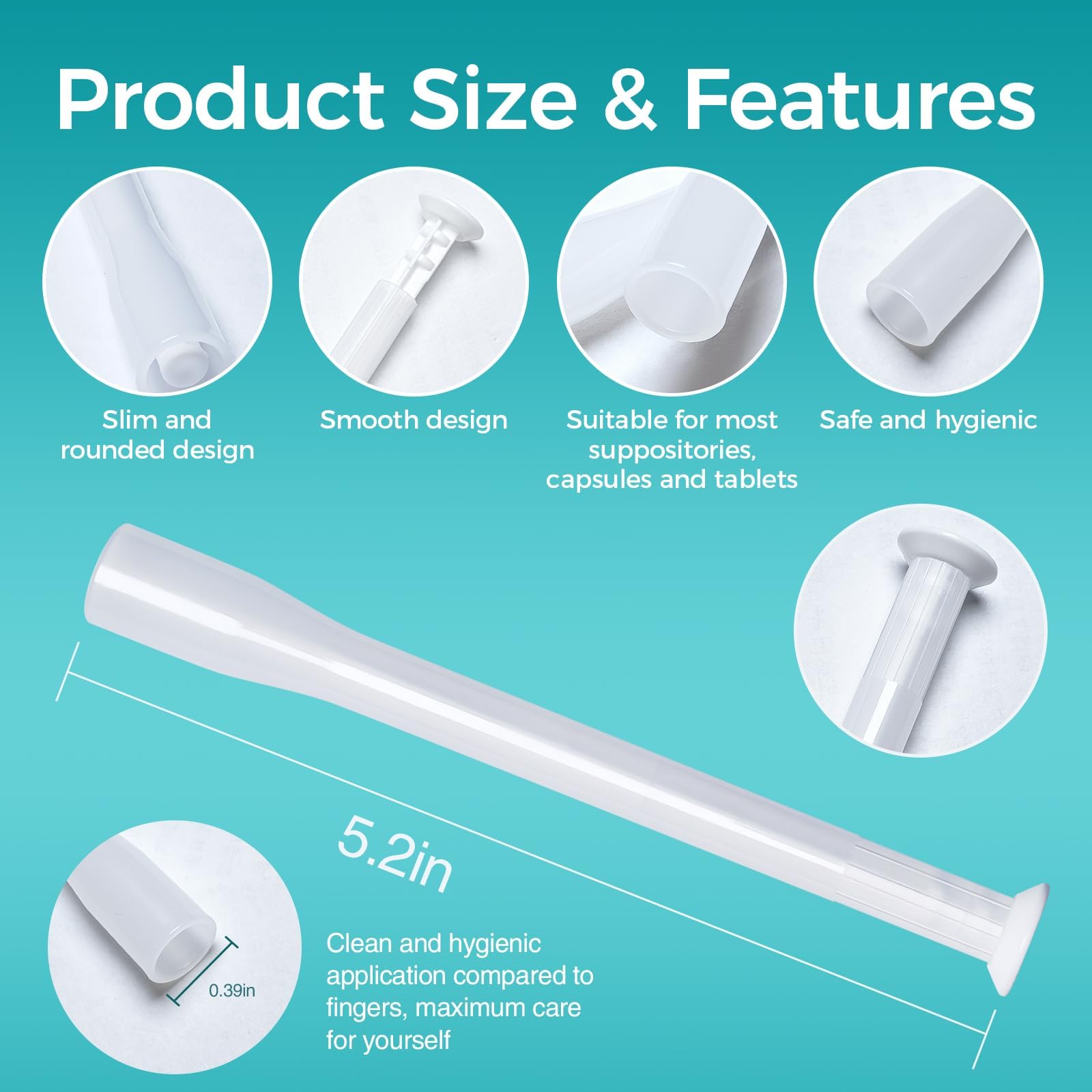 Dizzily 30 Pack Disposable Vaginal Suppository Applicators for Women, Individually Wrapped, Hygienic - Fits Most Boric Acid Suppositories, Pills, Tablet, Cap-sules and Feminine Care Applicator DizzilyBuy Supplements Australia