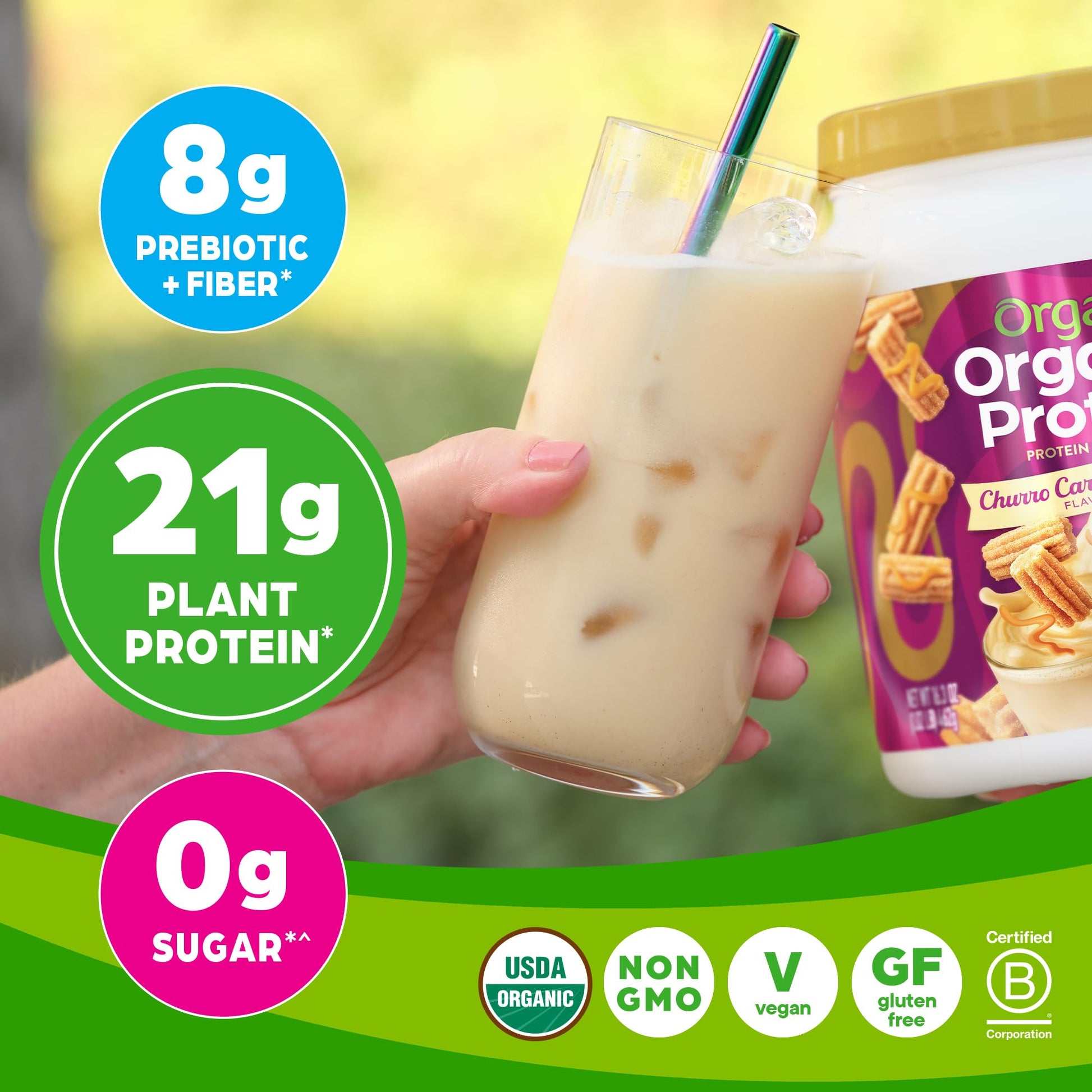 Orgain Organic Vegan Protein Powder, Churro Caramel Swirl - 21g Plant Based Protein OrgainBuy Supplements Australia